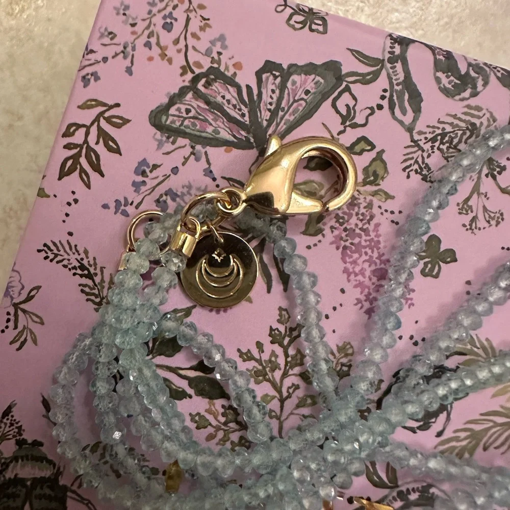 Jane Win Sky Blue Topaz Double Wrap Necklace - Picture 2 of 7